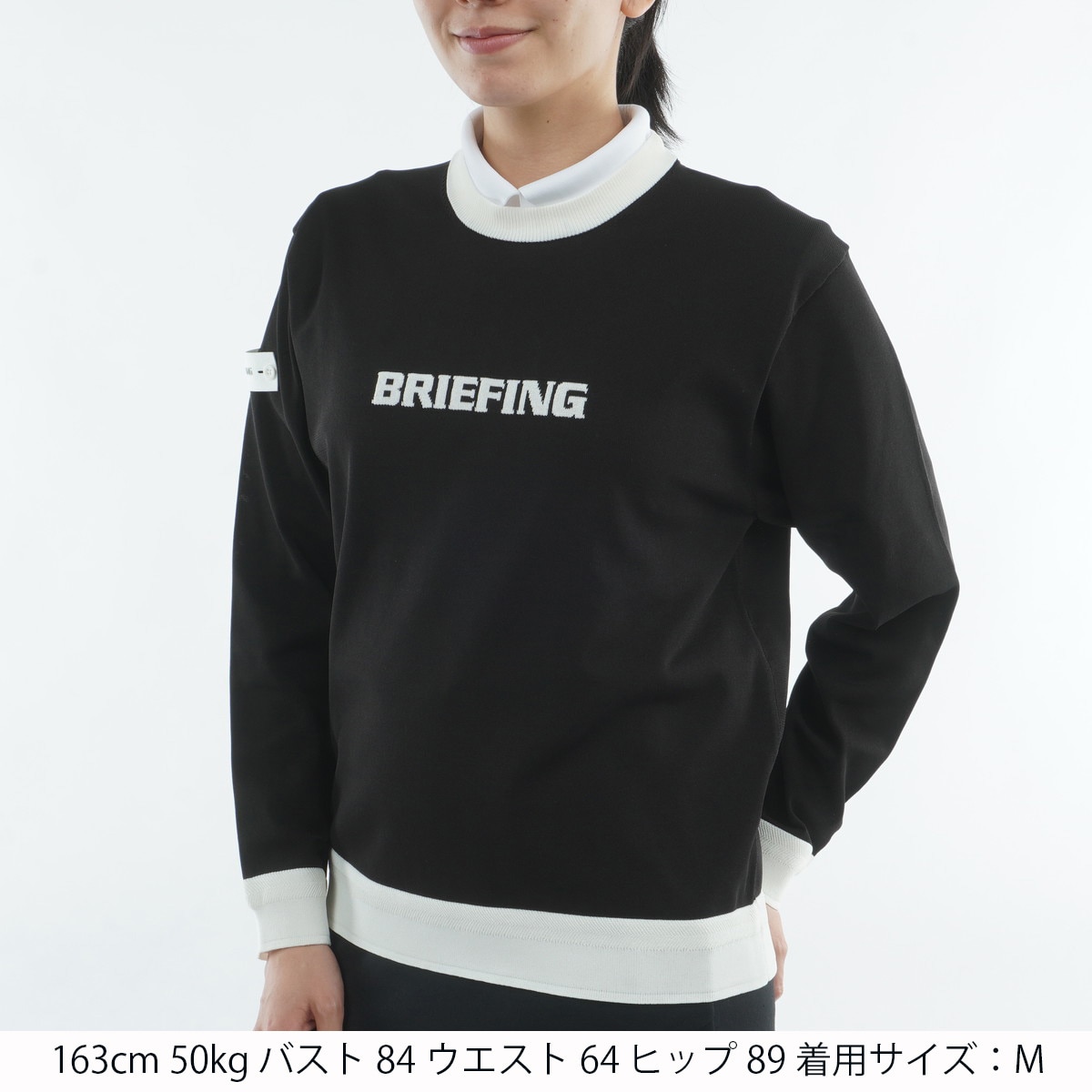 WR バイカラー クルーネックセーター レディス(中間着(セーター