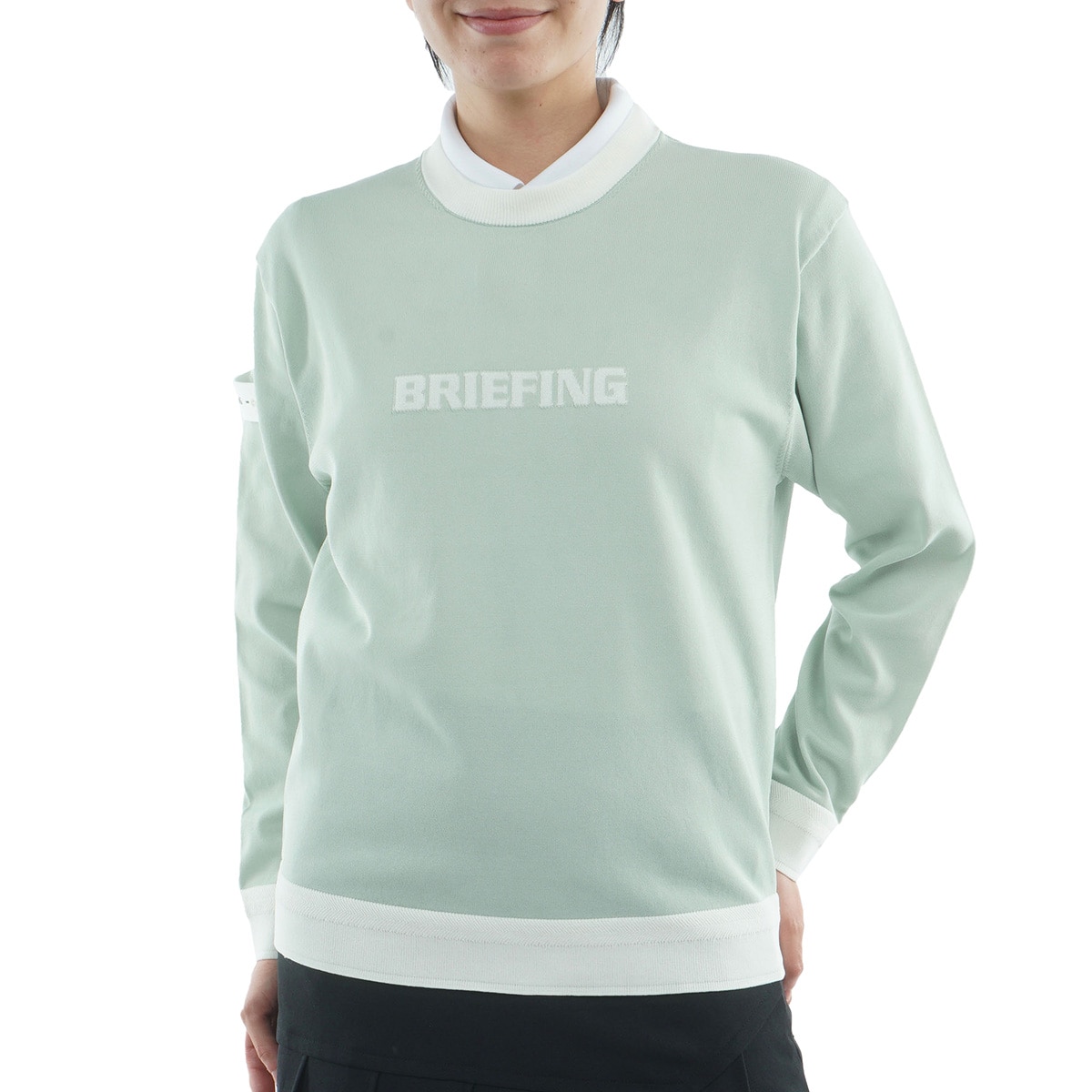 WR バイカラー クルーネックセーター レディス(中間着(セーター