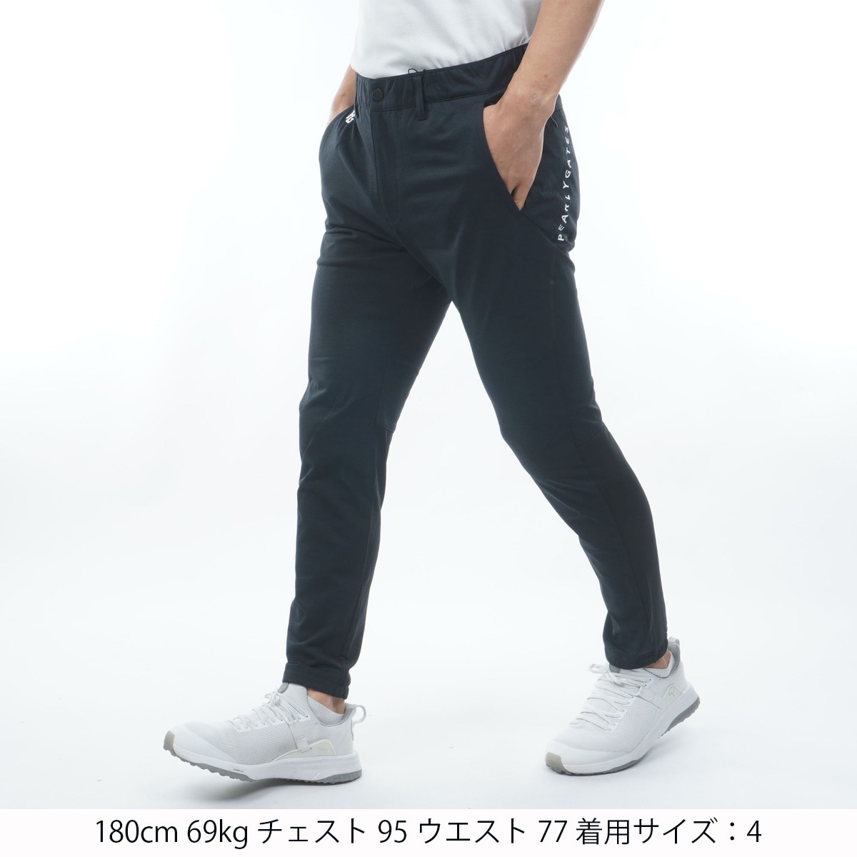 カチオンメランジ天竺 ノータックパンツ(ロングパンツ)|PEARLY GATES