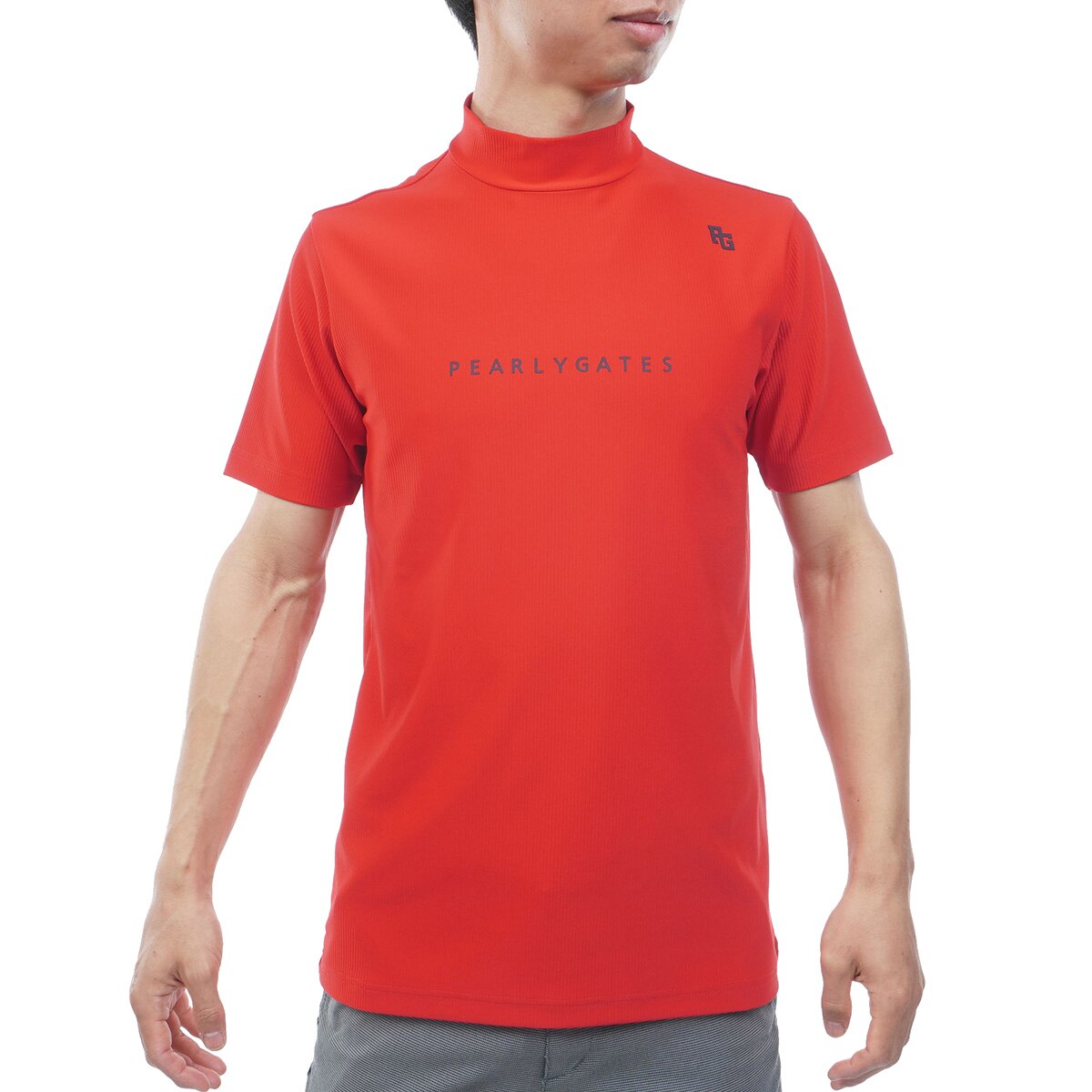 ストレッチリップル モックネック半袖シャツ(半袖シャツ・ポロシャツ