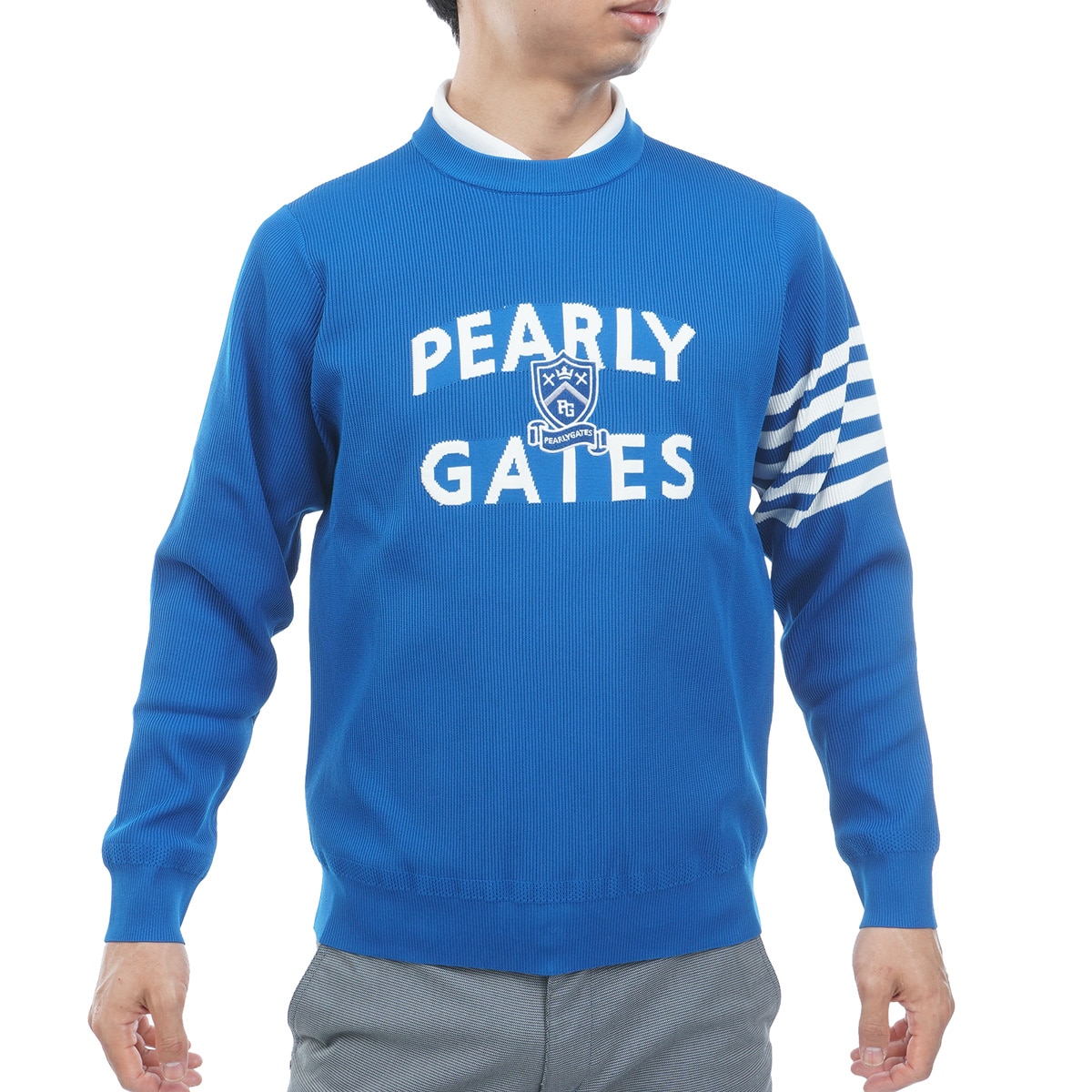 エンブレム プルオーバークルーネックセーター(中間着(セーター