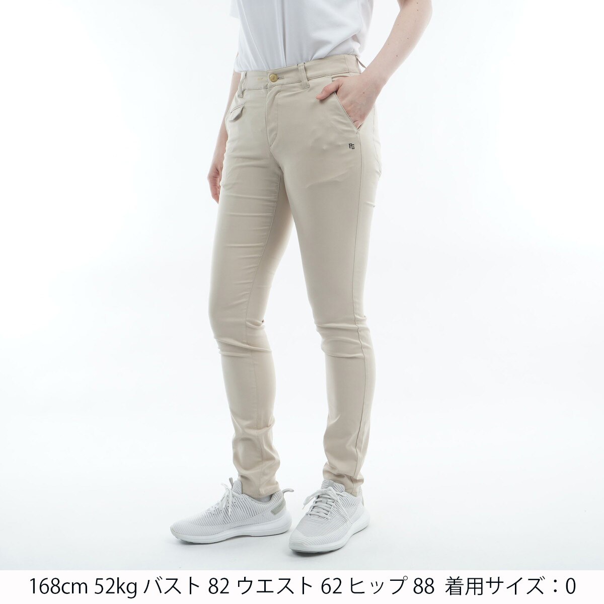 ストレッチヘリンボーン ノータックパンツ レディス(ロングパンツ