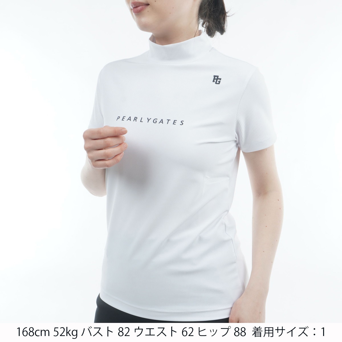 ストレッチリップル モックネック半袖シャツ レディス(半袖シャツ