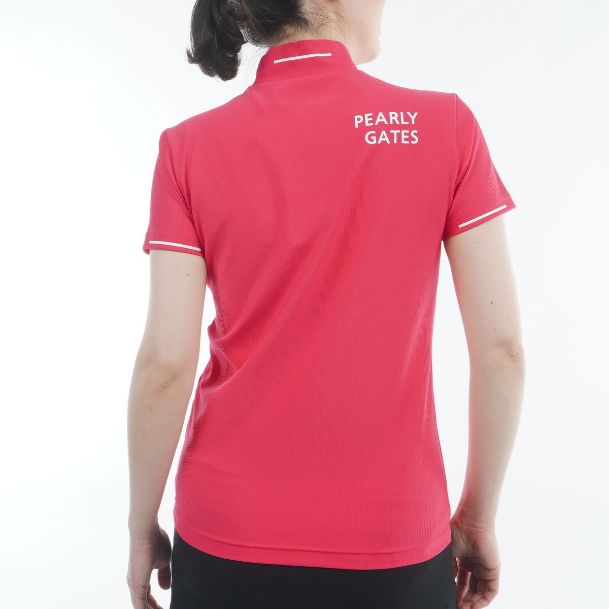 ストレッチリップル モックネック半袖シャツ レディス(半袖シャツ