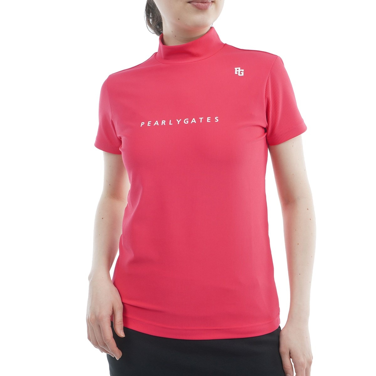 ストレッチリップル モックネック半袖シャツ レディス(半袖シャツ