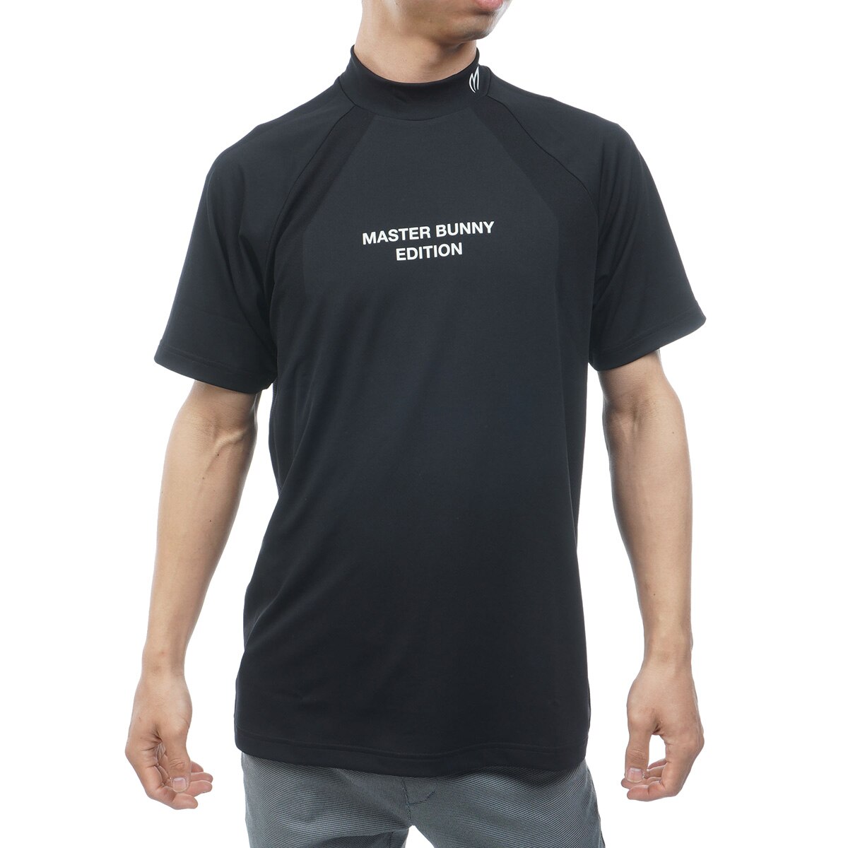 コンピュータージャカード モックネック半袖シャツ(半袖シャツ