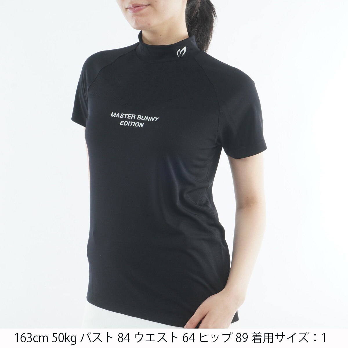 コンピュータージャカード モックネック半袖シャツ レディス(半袖