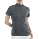 チェックジャカード モックネック半袖シャツ