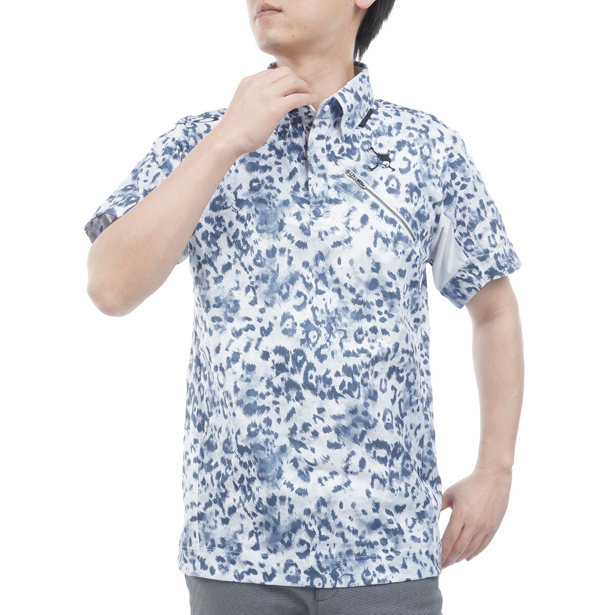 スカル ストレッチ ABSTRACT SPOTTED 半袖ポロシャツ(半袖シャツ