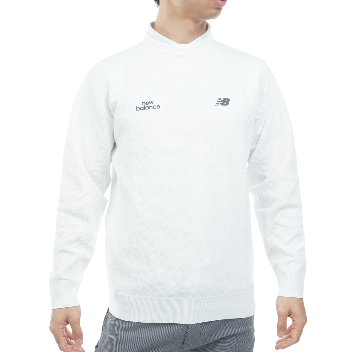 ストレッチ ゼブラジャカード×メッシュ編み クループルオーバー