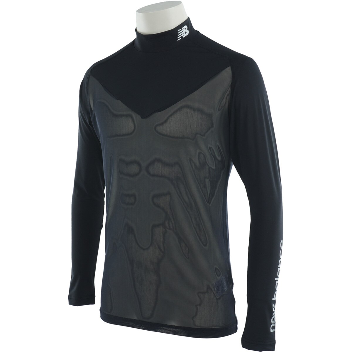 ストレッチ ベア天竺×パワーネット モックネック長袖インナーシャツ