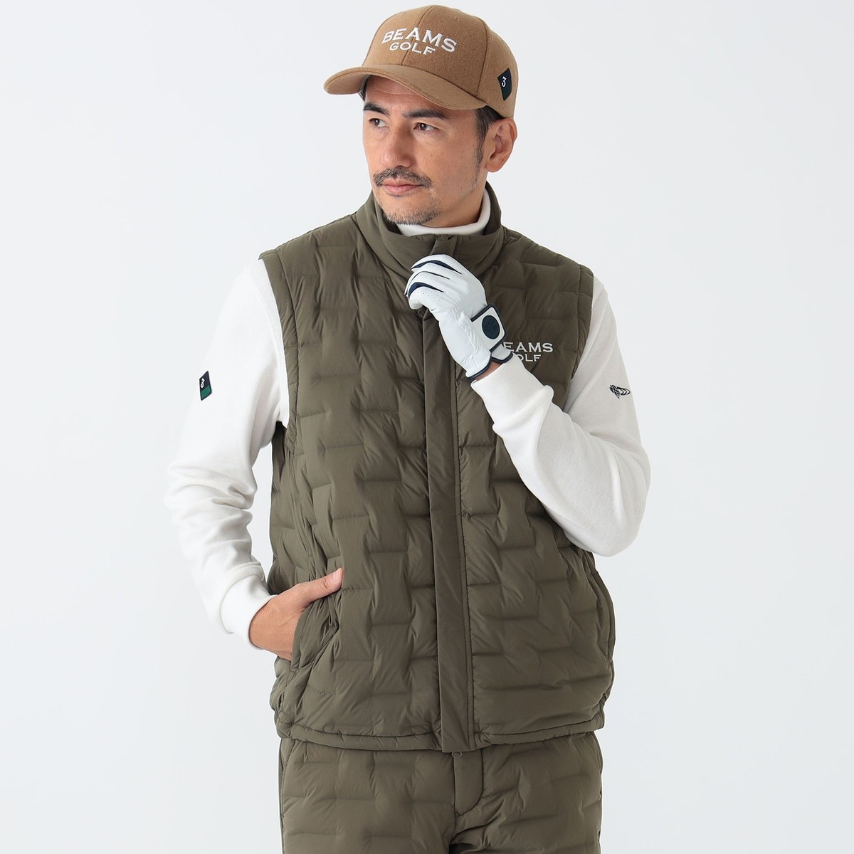 美品 ビームスゴルフパープルレーベル ダウンベストメンズ4 M ゴルフウェア BEAMS GOLF（ビームスゴルフ）の「BEAMS GOLF PURPLE LABEL