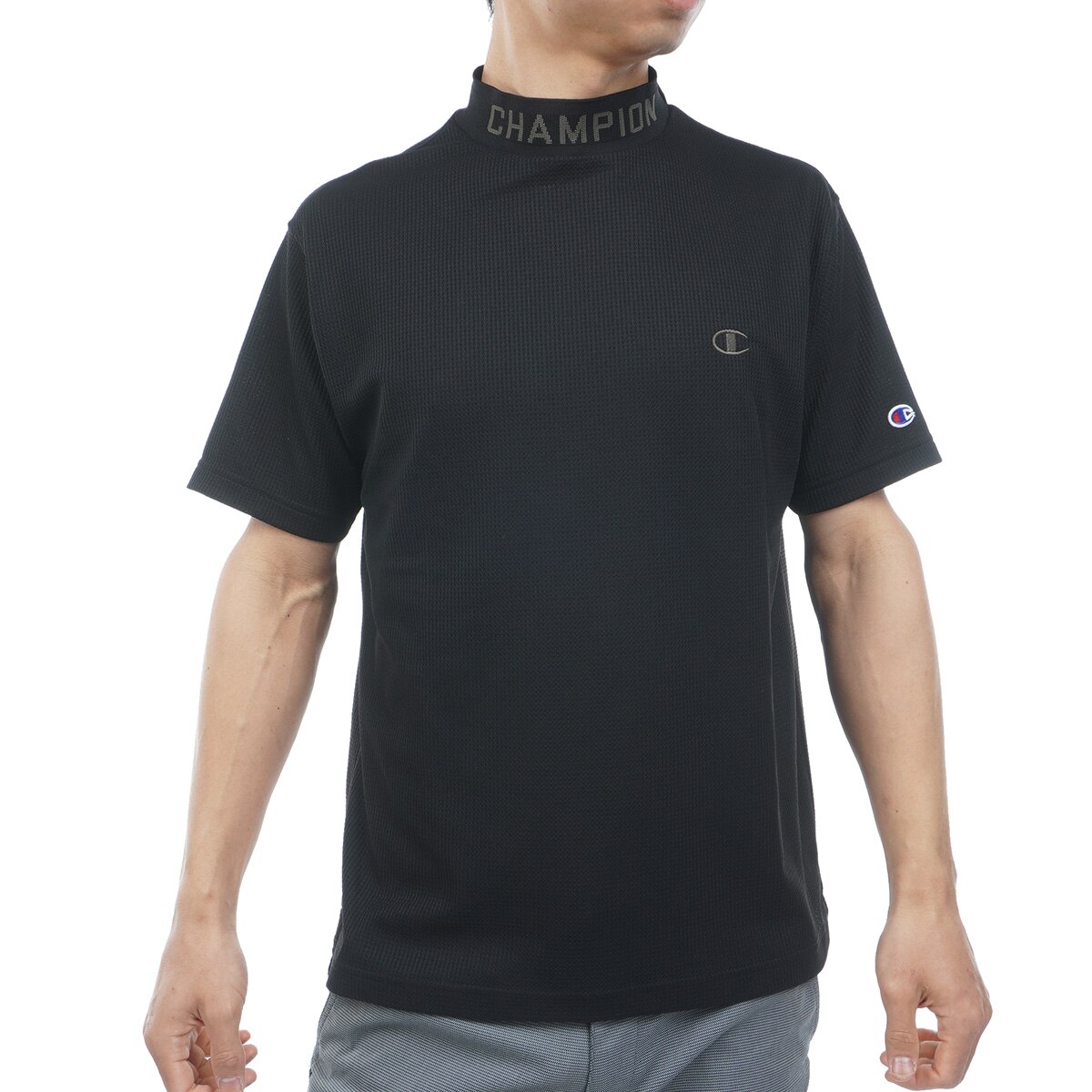 ライトドライワッフルプラス モックネック半袖シャツ(半袖シャツ