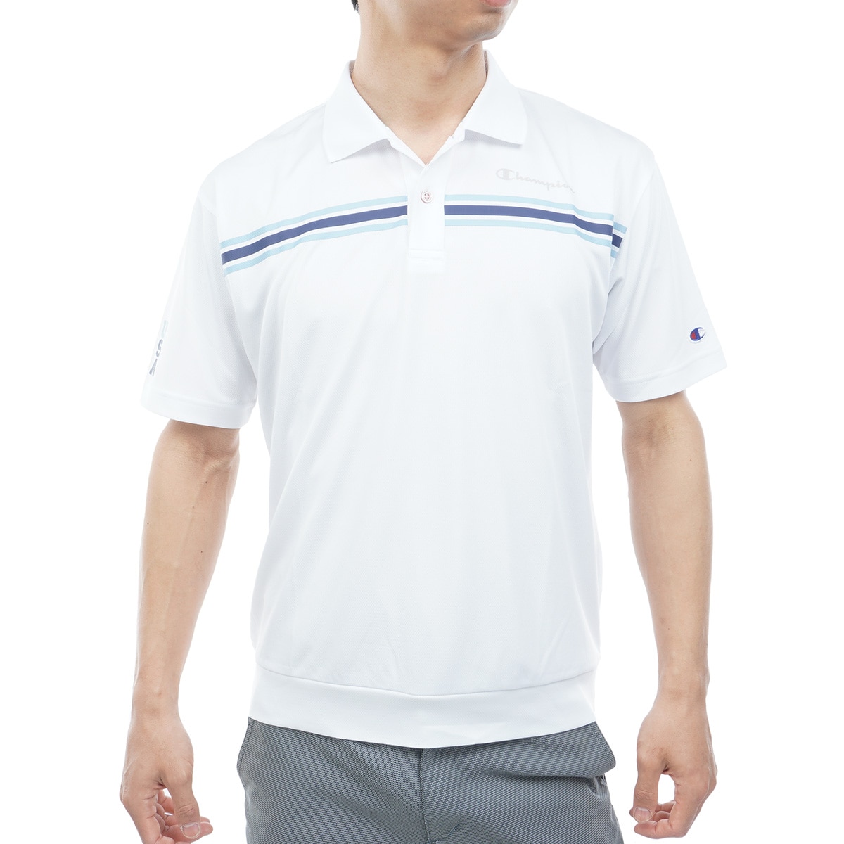 CPG GOLF ホワイト半袖ポロシャツLL ソフトドライジャージー 半袖ポロシャツ(半袖シャツ・ポロシャツ