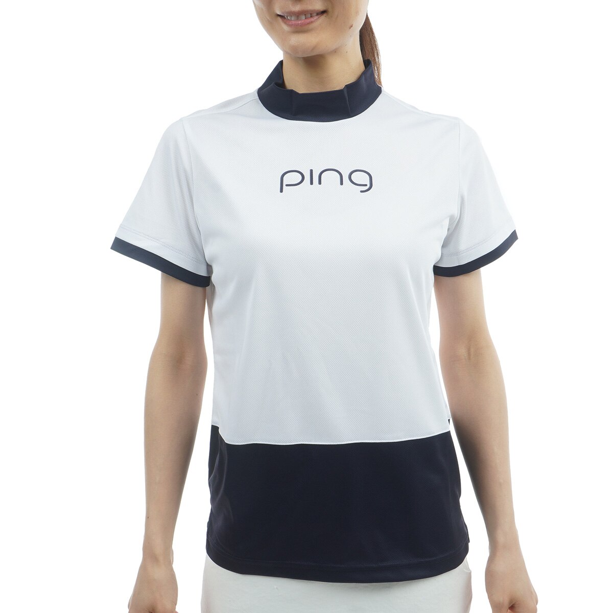 セール・アウトレット】半袖ハイネックシャツ レディス(半袖シャツ