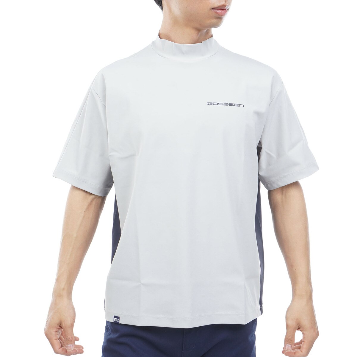 ストレッチ バックロゴ 半袖モックネックシャツ(半袖シャツ