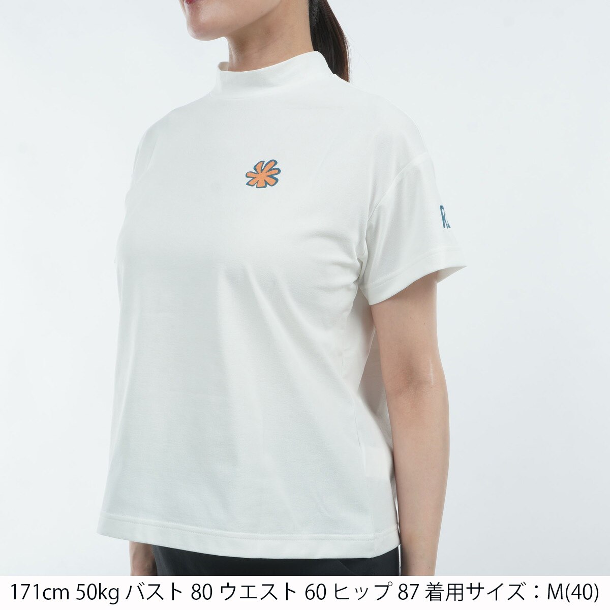ストレッチ ソロナ キャラクター 半袖モックネックシャツ レディス