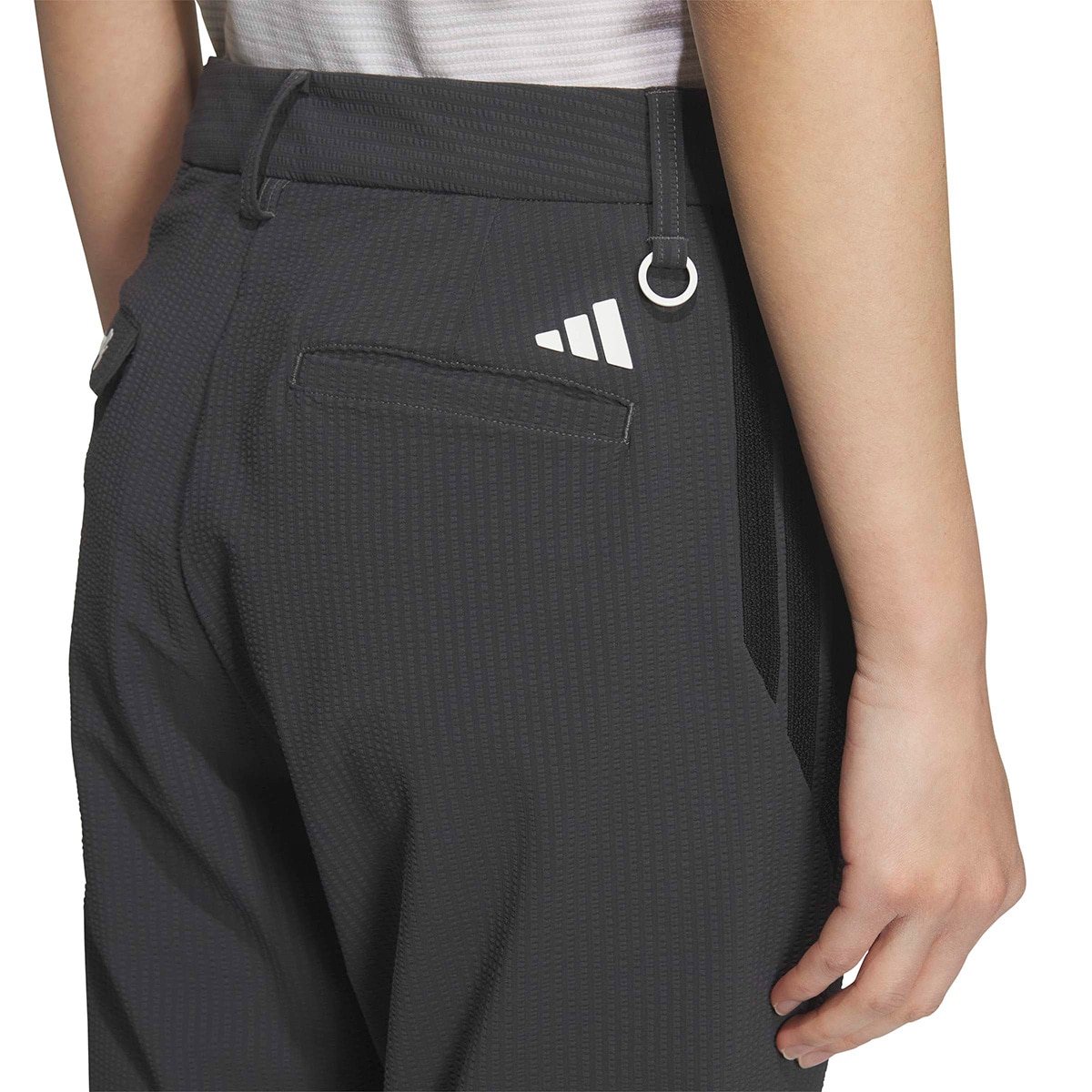 EXストレッチ ACTIVE シアサッカー クロップドパンツ レディス(ロング