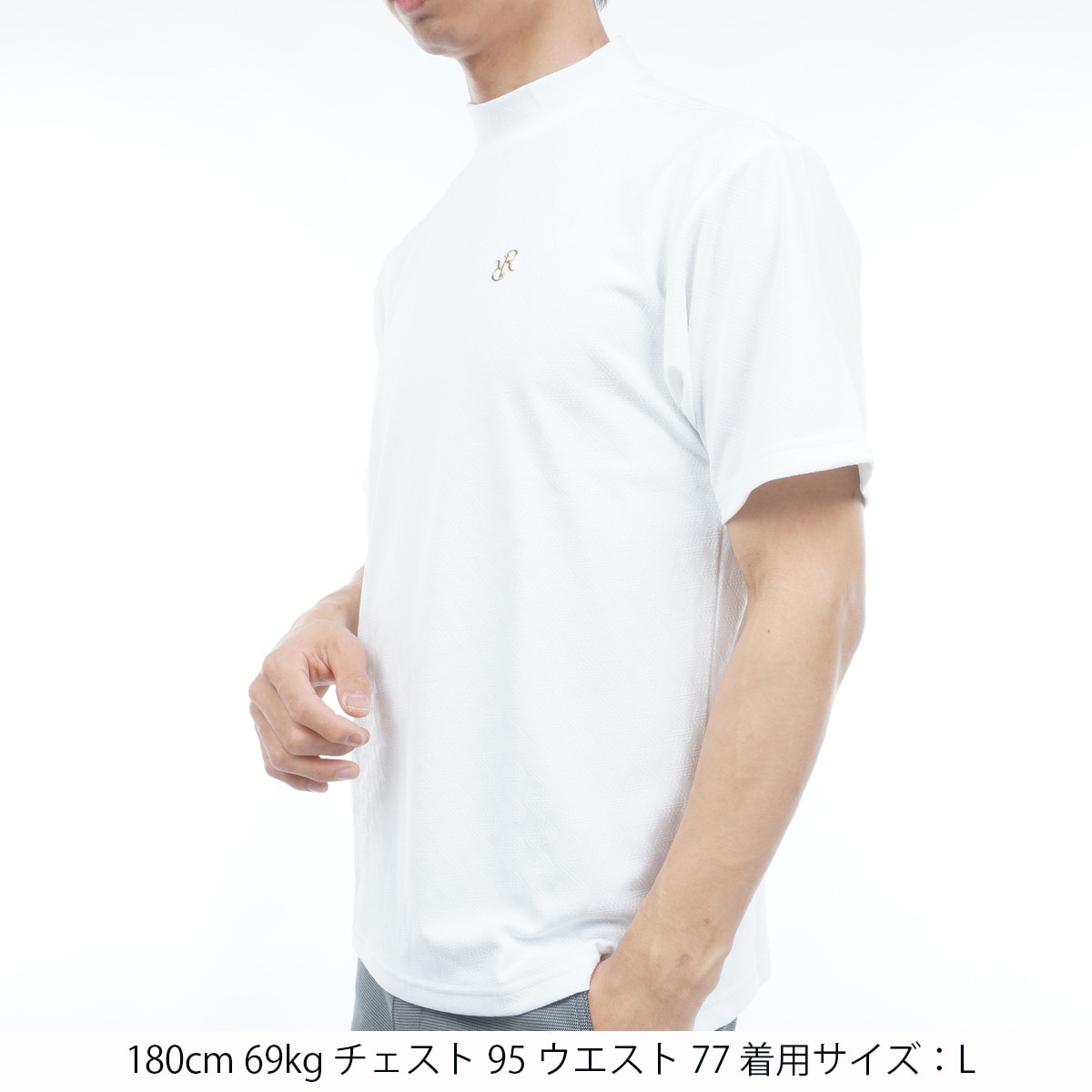 ジャカードモックネック半袖シャツ(半袖シャツ・ポロシャツ