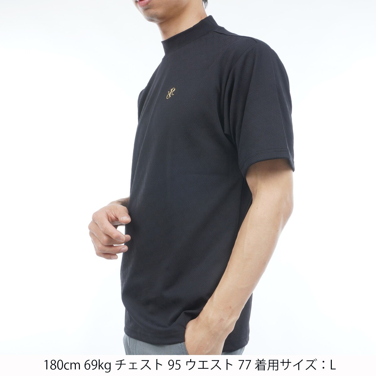 ジャカードモックネック半袖シャツ(半袖シャツ・ポロシャツ