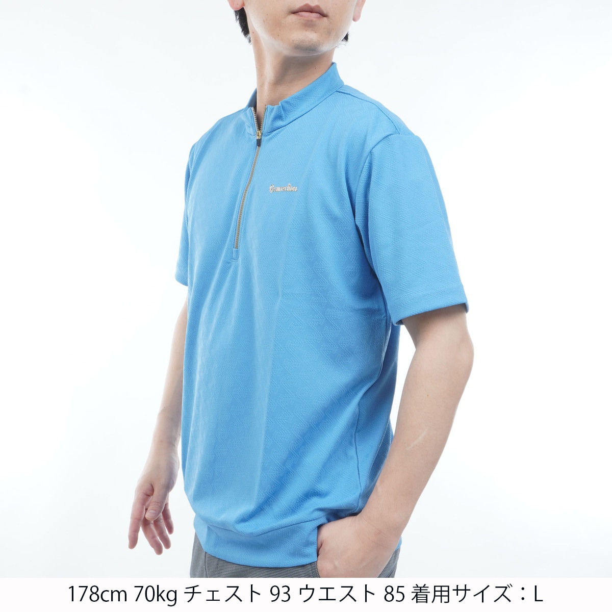 ジャカード ハーフジップ半袖シャツ(半袖シャツ・ポロシャツ