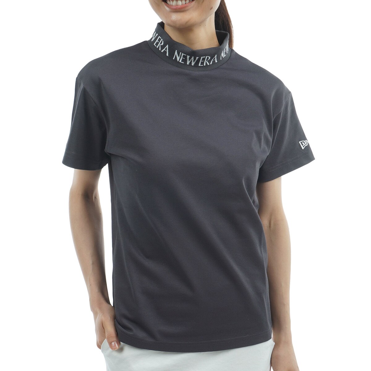 ストレッチ GFW ジャカード ロゴ 261 ミッドネック 半袖Tシャツ