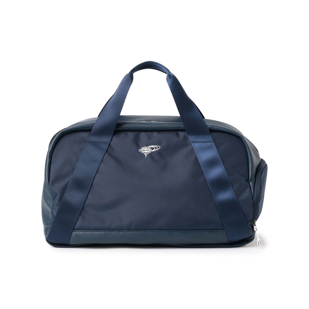 スクリプトロゴ ネイビー シューズポケット付きボストンバッグ