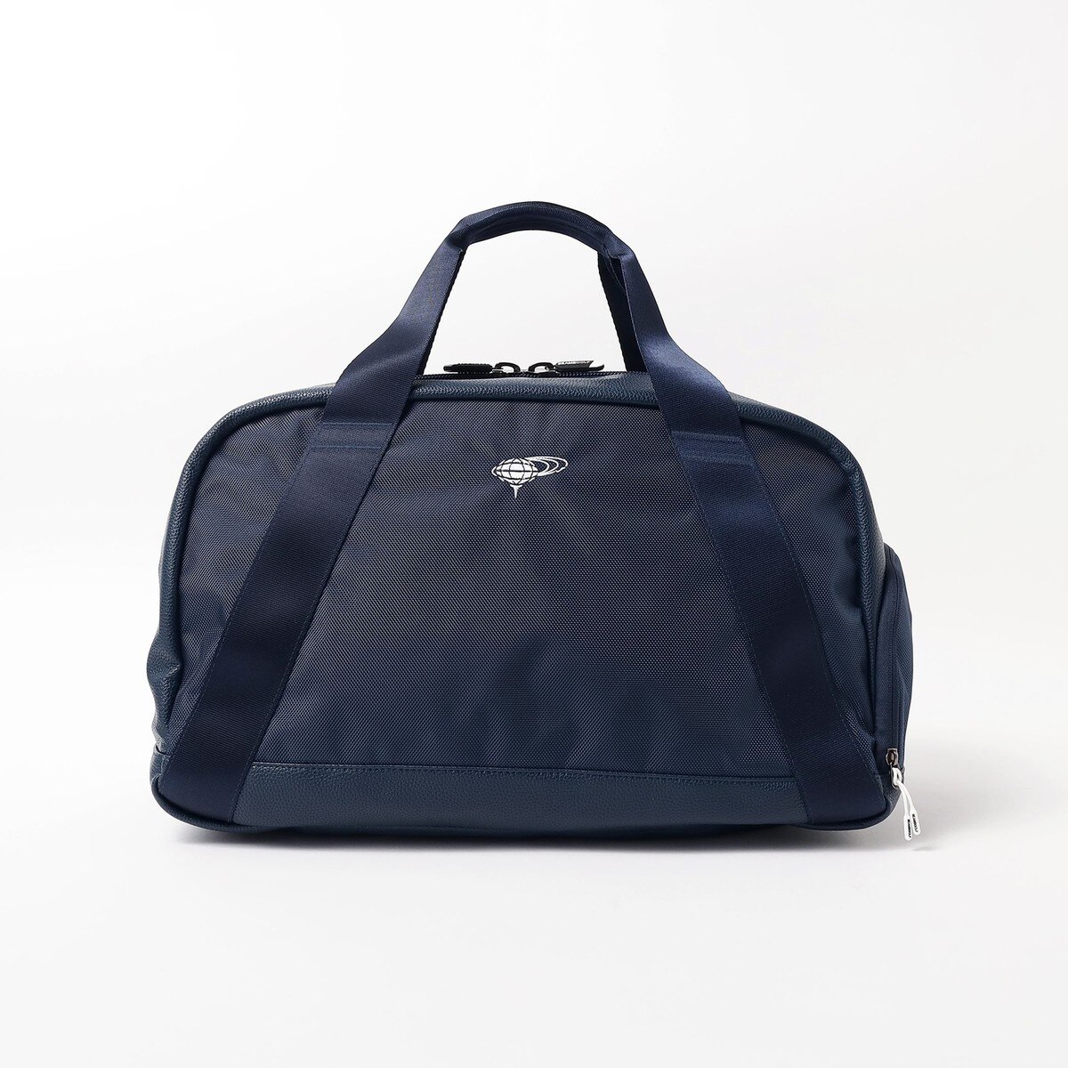 スクリプトロゴ ネイビー シューズポケット付きボストンバッグ