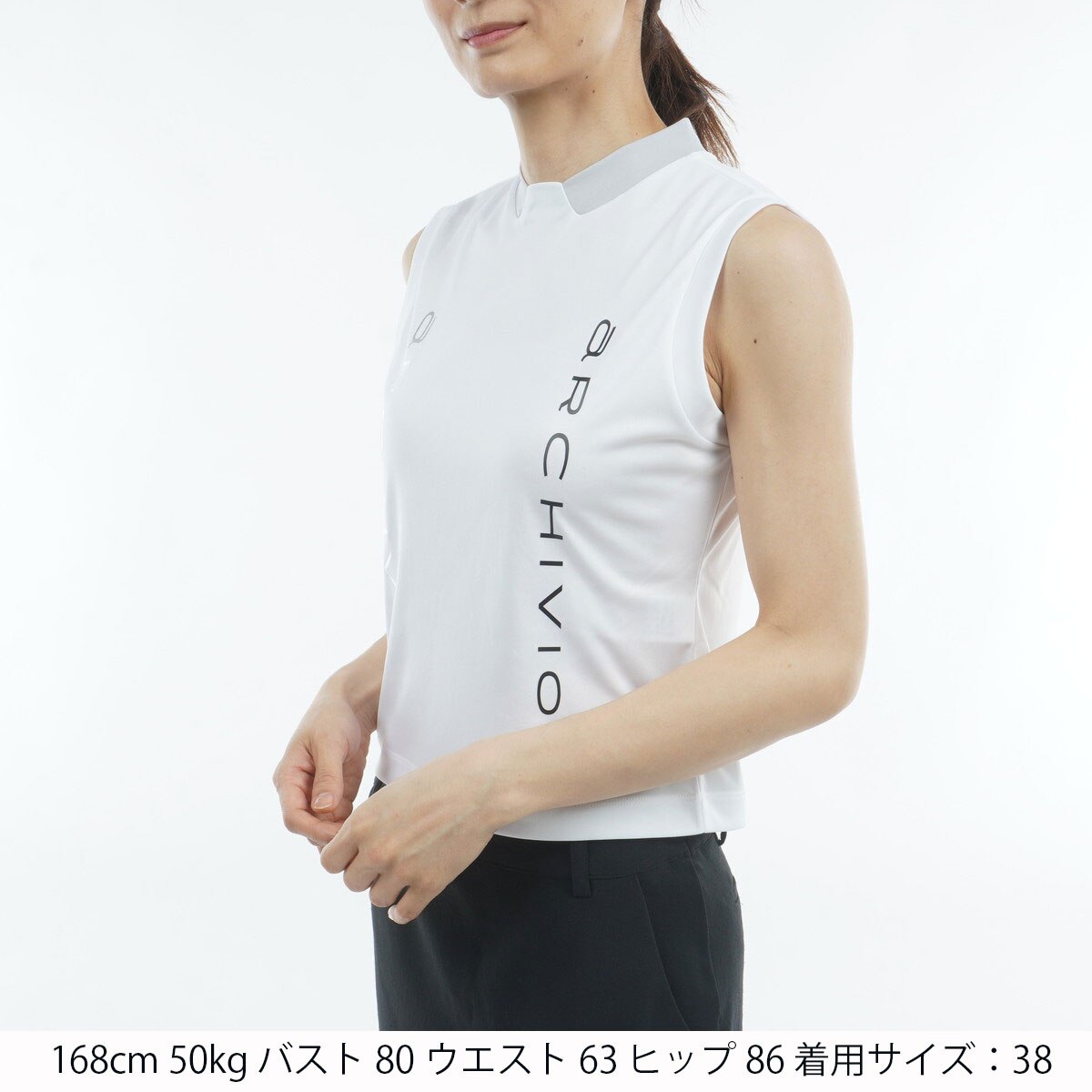 ダブルロゴUVノースリーブプルオーバーシャツ レディス(半袖シャツ