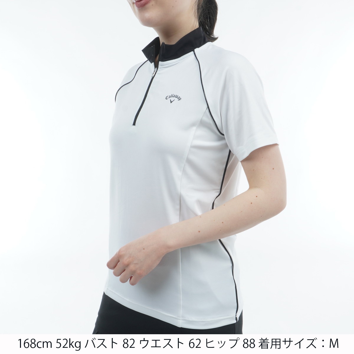ストレッチスムース半袖モックネックシャツ レディス(半袖シャツ
