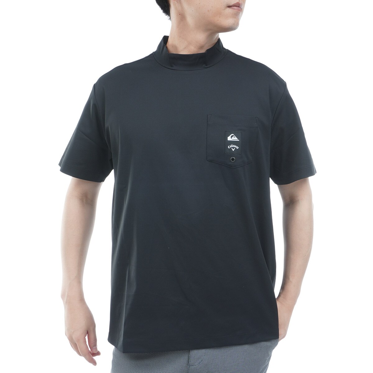 QUIKSILVERコラボ バックロゴ半袖モックネックシャツ(半袖シャツ