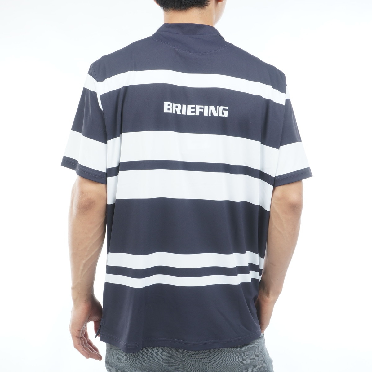 ⓂBRIEFING GOLF パネルストライプ RFハイネック半袖シャツブラック BRIEFING GOLF（ブリーフィングゴルフ） ブリーフィング ゴルフ モック