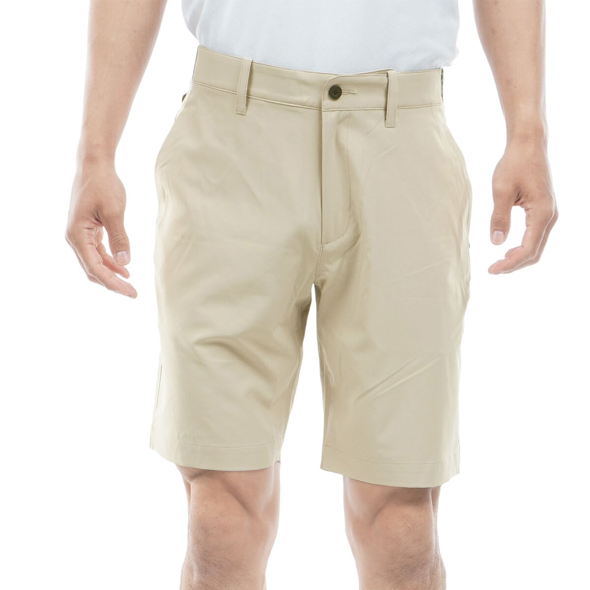 BRIEFING GOLF ウエストロゴショートパンツⓂベージュ ストレッチ クールコアロゴ ELASTIC ショートパンツ(ハーフパンツ