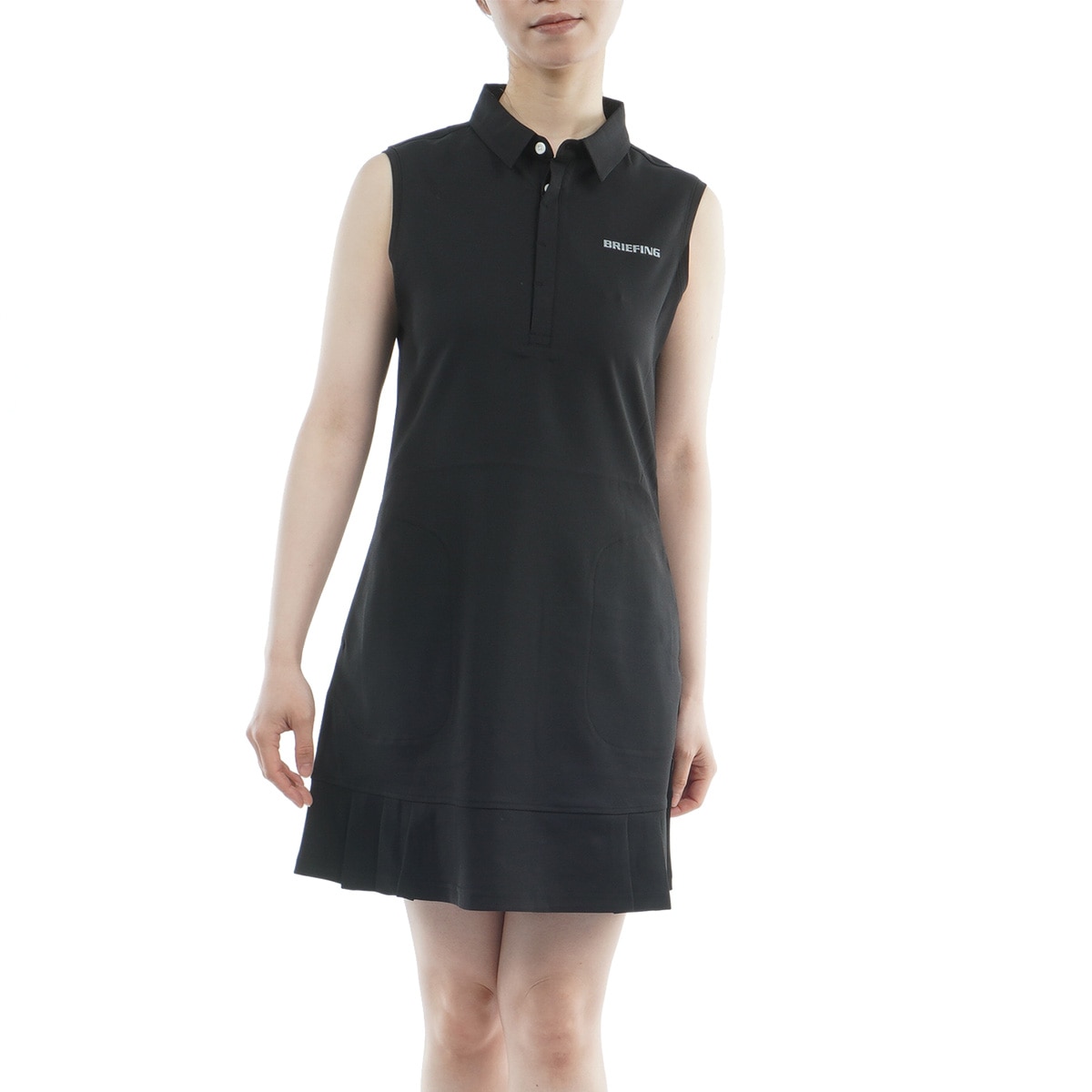 ストレッチ PLEATED ノースリーブワンピース レディス(ワンピース
