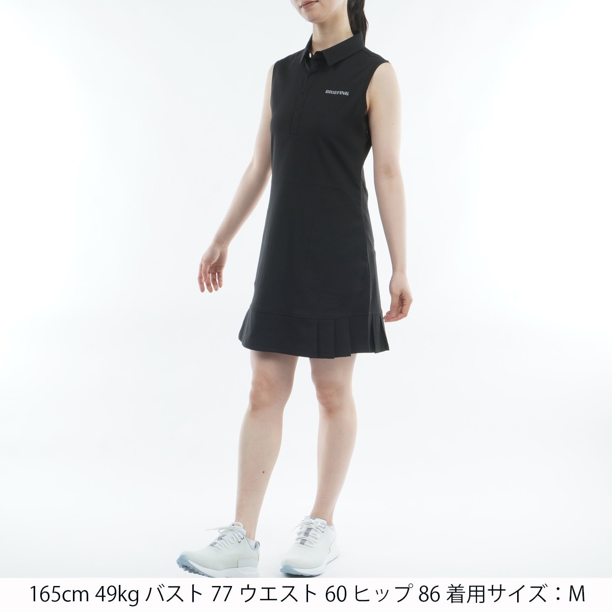 ストレッチ PLEATED ノースリーブワンピース レディス(ワンピース