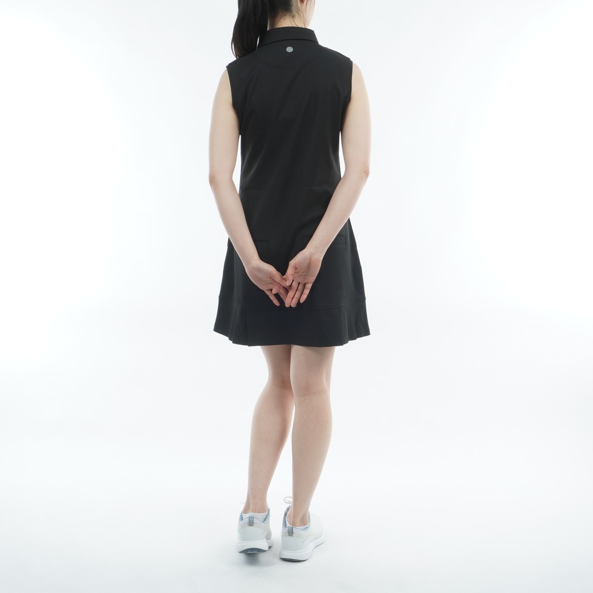 ブリーフィング　ノースリーブワンピース ブラック　L ストレッチ PLEATED ノースリーブワンピース レディス(ワンピース