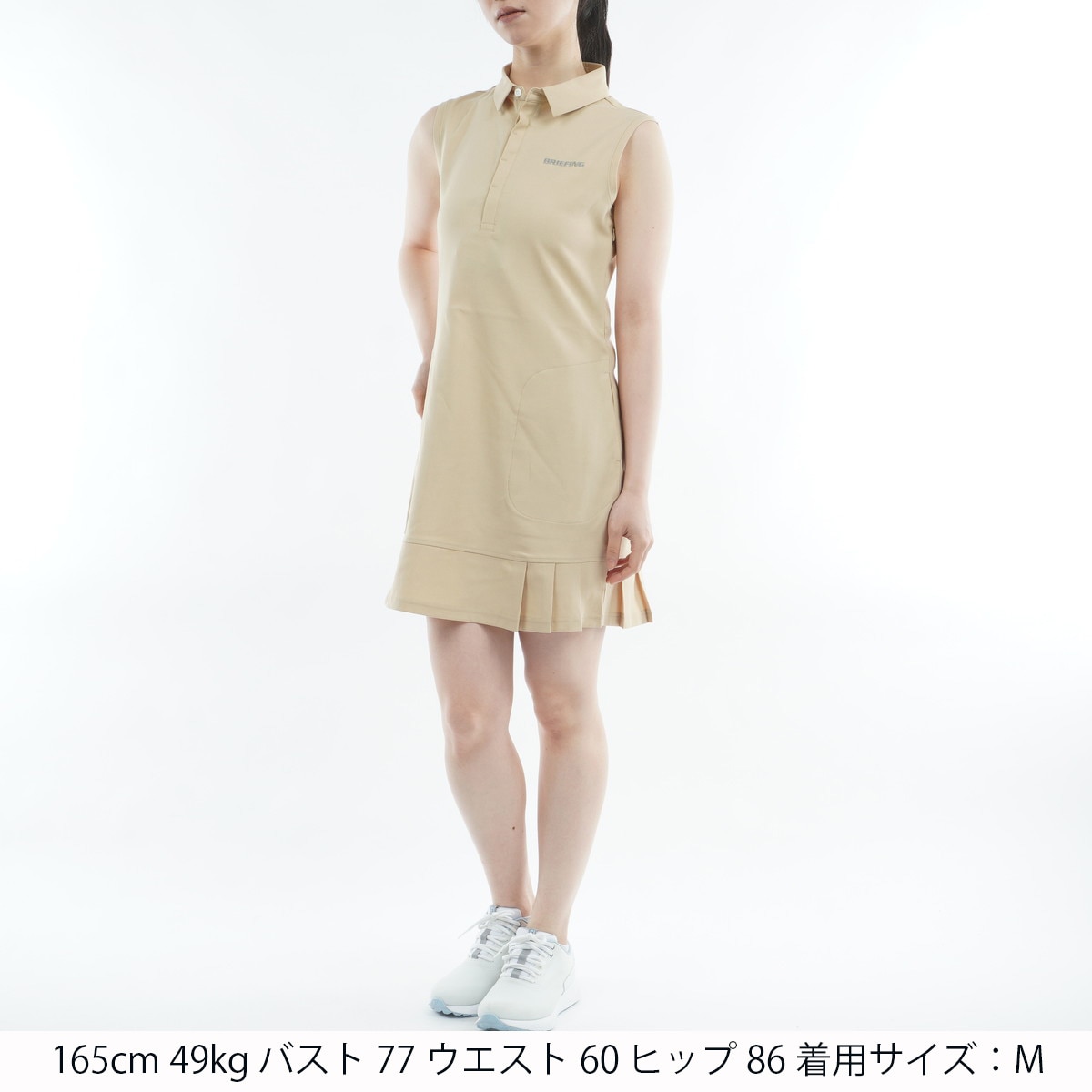 ストレッチ PLEATED ノースリーブワンピース レディス(ワンピース