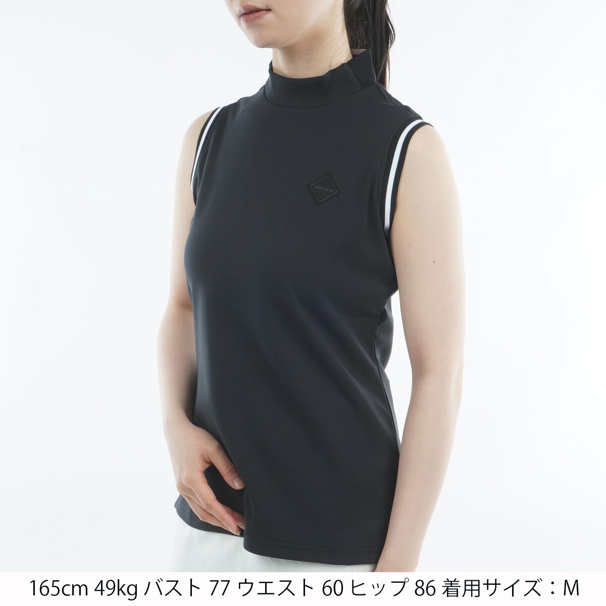 ネックロゴ ハイネックノースリーブシャツ レディス(半袖シャツ