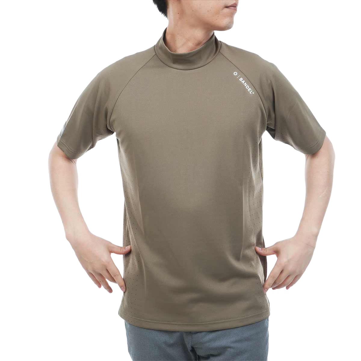 ストレッチ ヒートパンチング半袖モックネックシャツ(半袖シャツ