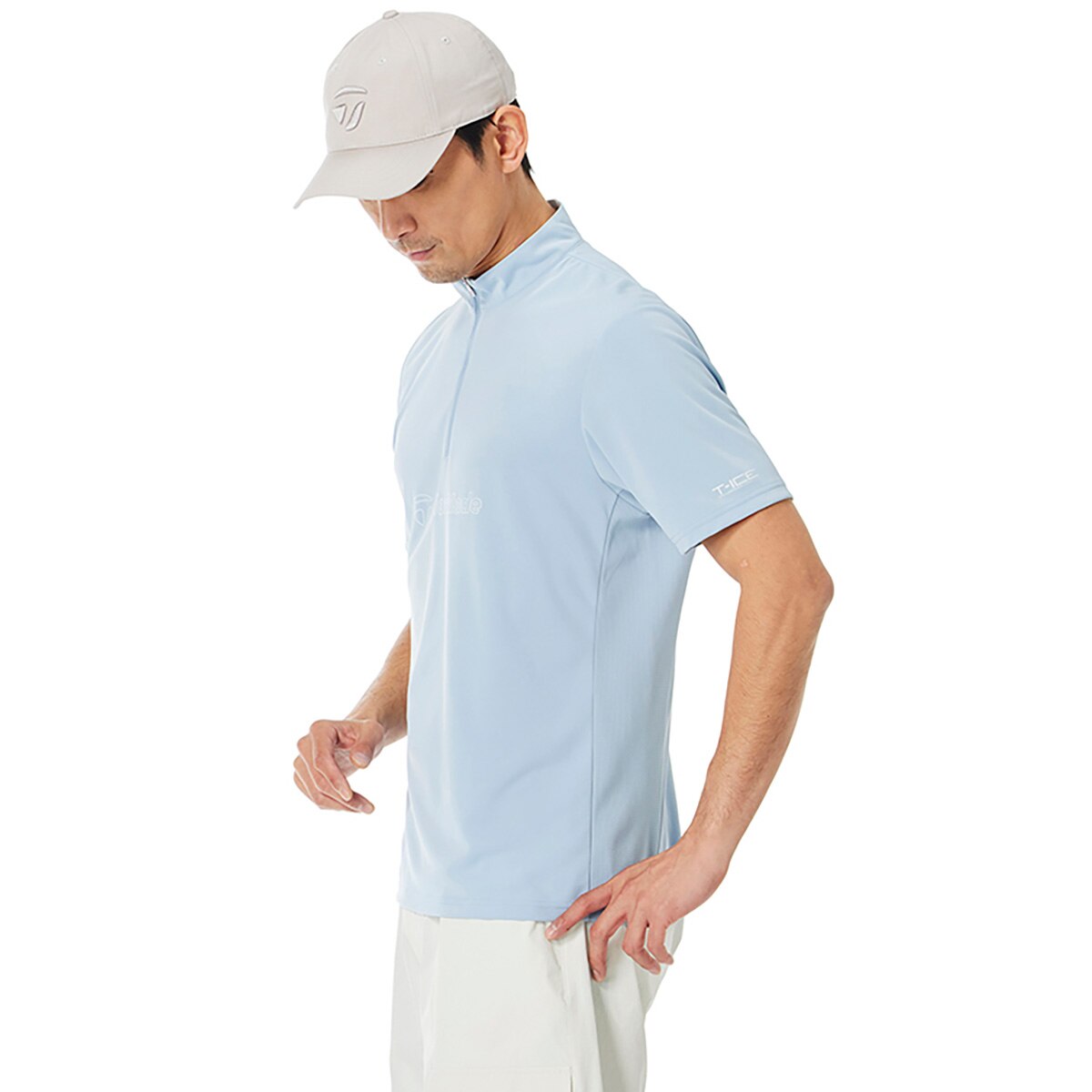 ストレッチ T-ICEハーフジップモックネック半袖シャツ(半袖シャツ