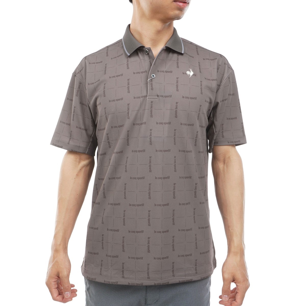 ストレッチ MID SUMMER2 モノグラム柄ワイドシルエット半袖ポロシャツ