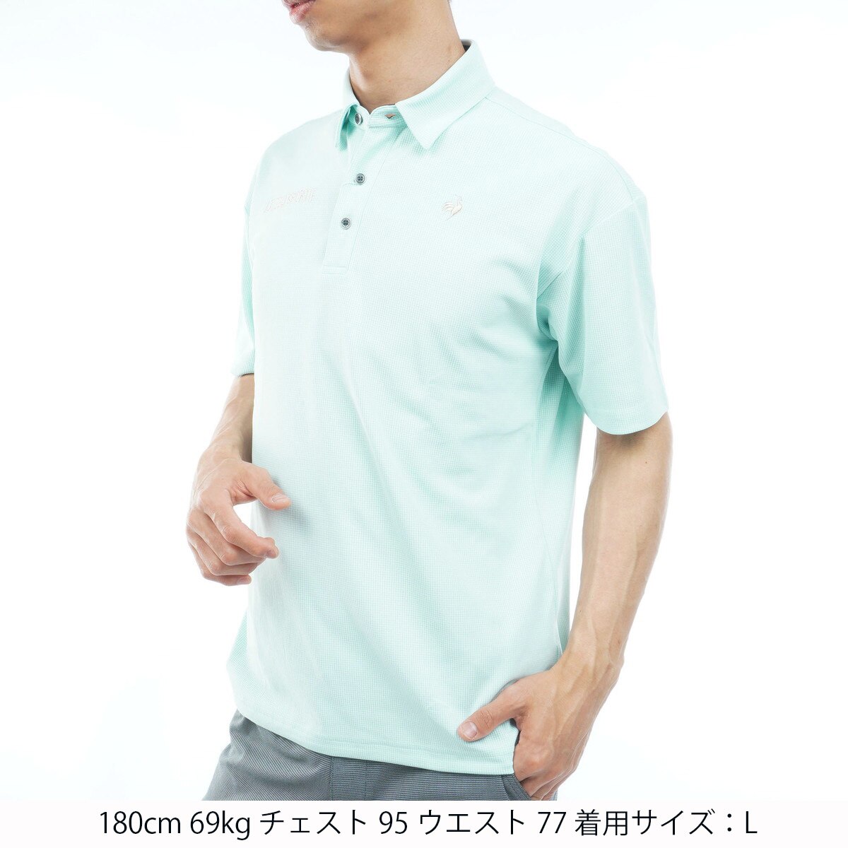 flexwitmeポロシャツM ストレッチ MID SUMMER2 メッシュ調ワイドシルエット半袖ポロシャツ