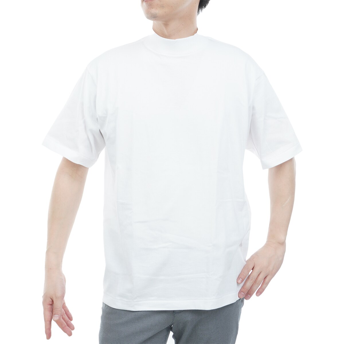 リラックスフィット モックネック半袖Tシャツ(【男性】機能（トップス