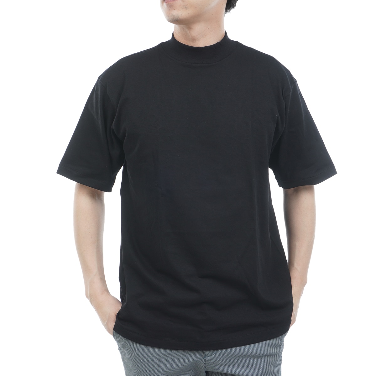 リラックスフィット モックネック半袖Tシャツ(【男性】機能（トップス