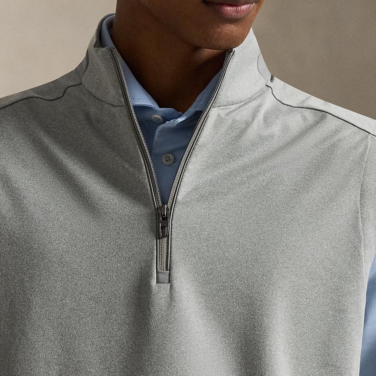RLX ストレッチ ジャージー ジップ モックネックベスト(ベスト)|POLO