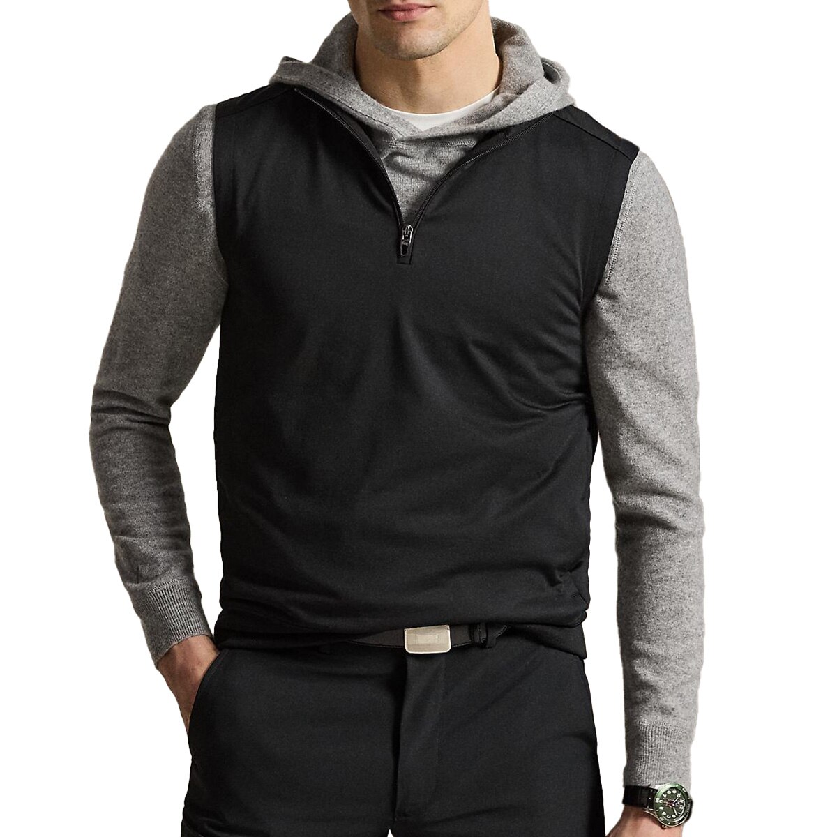 RLX ストレッチ ジャージー ジップ モックネックベスト(ベスト)|POLO