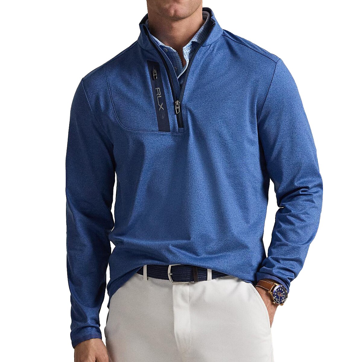 RLX ストレッチ ジャージー モックネックプルオーバー(中間着(セーター