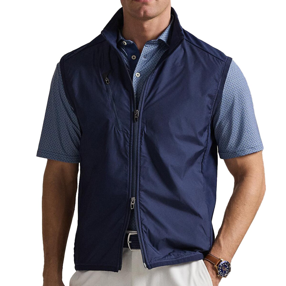 RLX ストレッチ ハイブリッド フルジップ モックネックベスト(ベスト