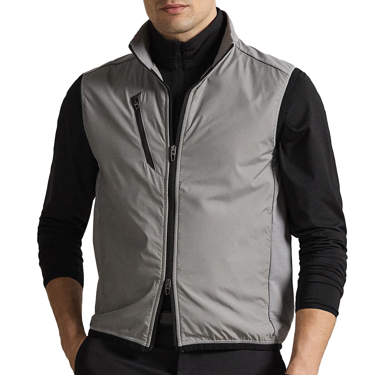 RLX ストレッチ ハイブリッド フルジップ モックネックベスト(ベスト