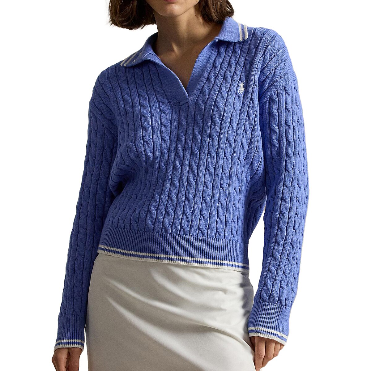 RLX ケーブルニット ポロカラー セーター レディス(中間着(セーター